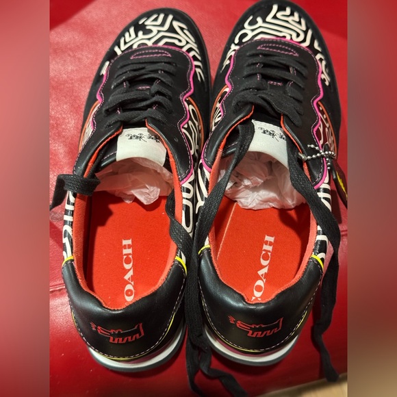 Coach x Keith Haring Leather Sneaker Women’s size 10 -unworn - box included - Picture 5 of 11